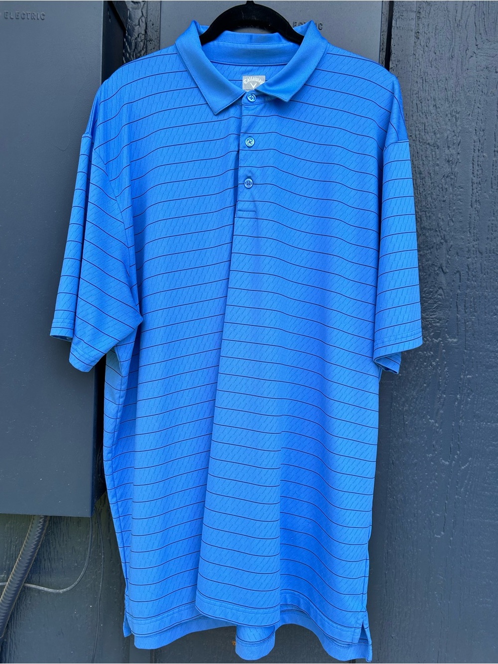 Callaway Opti-Dri XXL Blue Striped Golf Polo Shirt Performance